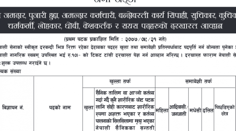 nepal army vacancy