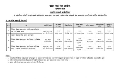 Lumbini Pradesh Lok Sewa Aayog Annual Vacancy Schedule 2077/2078