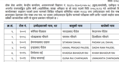 Section officer first paper result