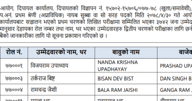 Nayab Subba Nasu First Paper result : Loksewa aayog