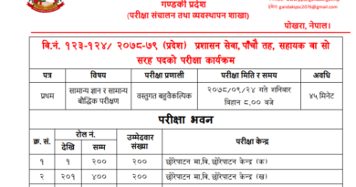 Gandaki Pradesh Loksewa aayog 4th and 5th level exam center