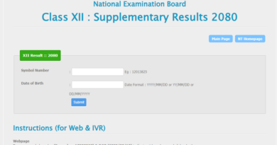 Class 12 Supplementary Results 2080: NEB Result