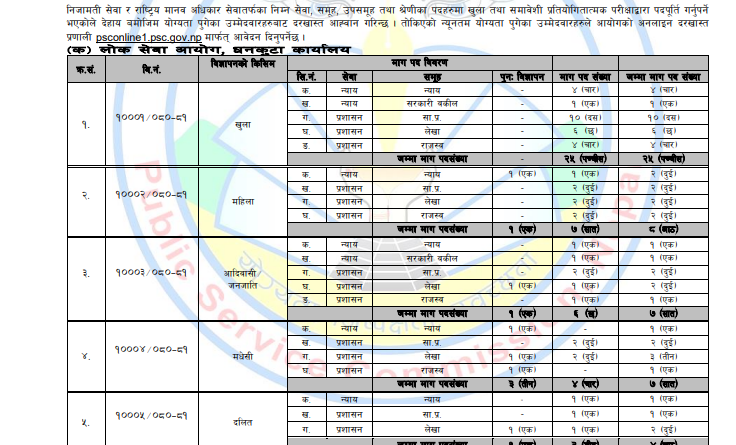 Nayab Subba Vacancy 2080/81