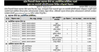 Madhesh Pradesh 4th Level Vacancy : ppsc.p2.gov.np